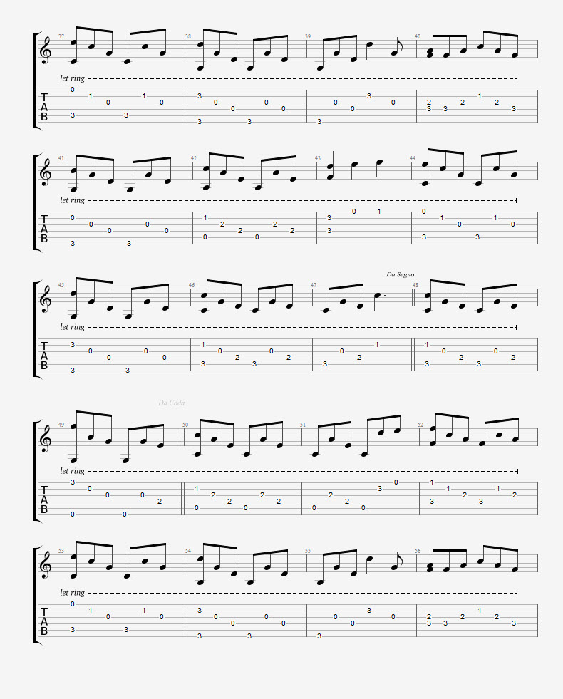 Can't Falling In Love With You - Fingerstyle - TAB - LearnGuitarInLondon.com - James