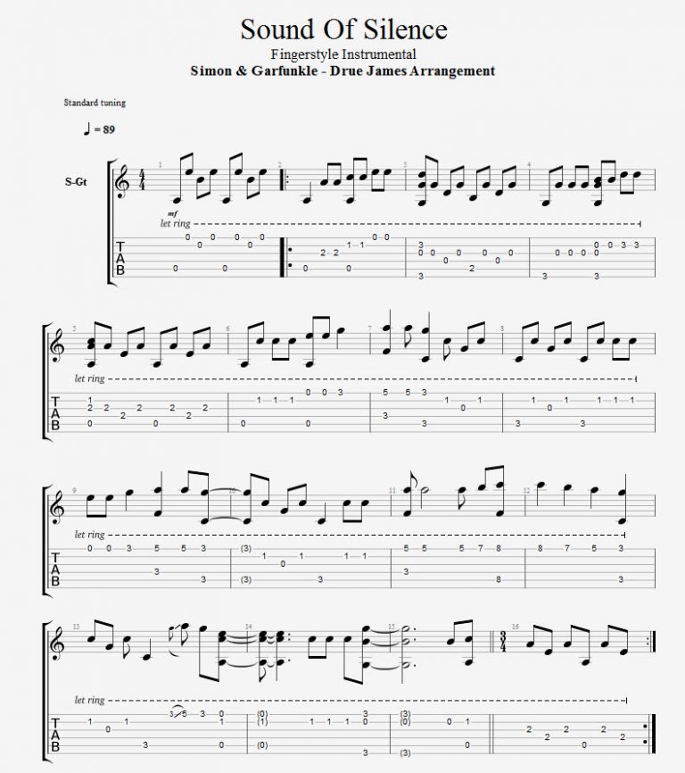 sound of silence instrumental guitar